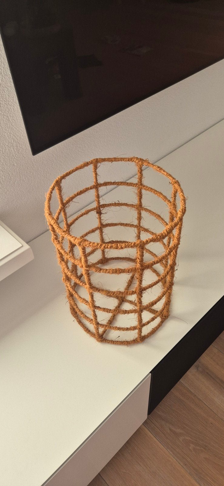 Decoratieve mand van touw - sfeervol en veelzijdig, Overige materialen, Gevlochten, Mand, Rond
