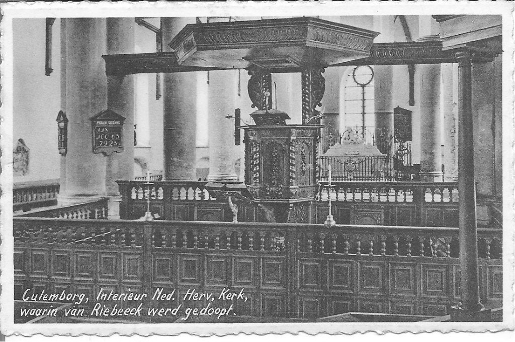 Oude Ansichtkaart Culemborg: Interieur Ned. Herv. Kerk, Ophalen of Verzenden, 1920 tot 1940, Gelopen, Gelderland