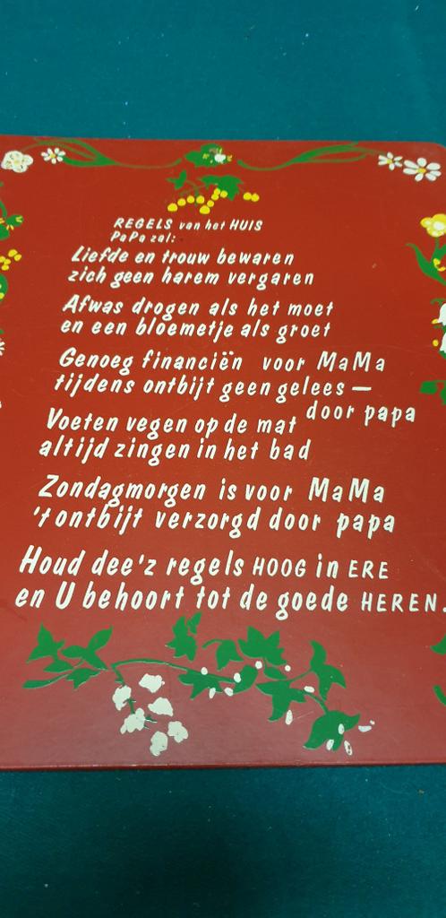 spreukbord retro, Ophalen of Verzenden