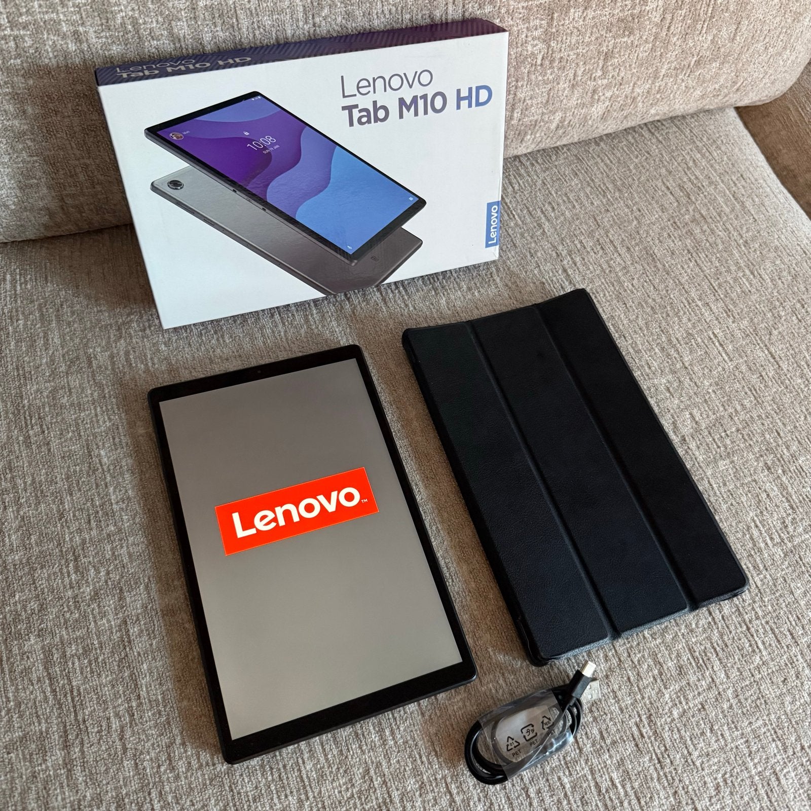 Lenovo Tab M10 HD (2e Gen) 4GB/64GB met hoes, 10 inch, Ophalen of Verzenden, Zo goed als nieuw, 64 GB