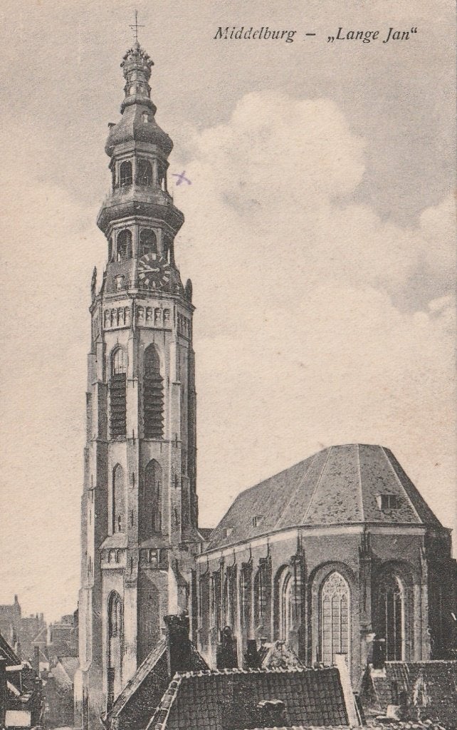 MIDDELBURG Lange Jan (Tekst Cursief), Verzenden, 1920 tot 1940, Ongelopen, Zeeland
