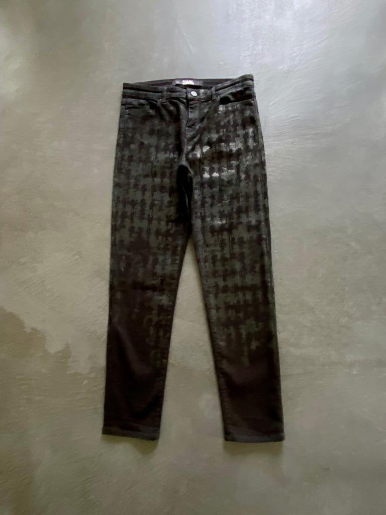 J554 Karl Lagerfeld: Jeans  broek Maat S=36=29 gecoat zwart, Kleding | Dames, Karl Lagerfeld, Zwart, Ophalen of Verzenden, Zo goed als nieuw