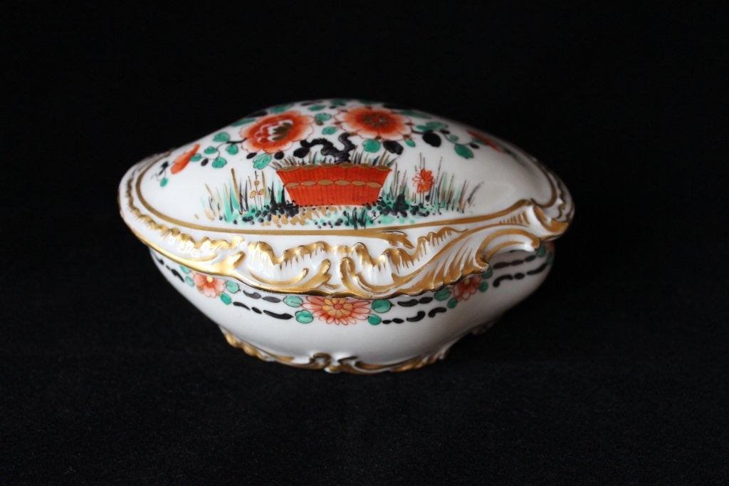 Antiek Jules Tieles Oud Paris porseleinen doosje 1880, Ophalen of Verzenden