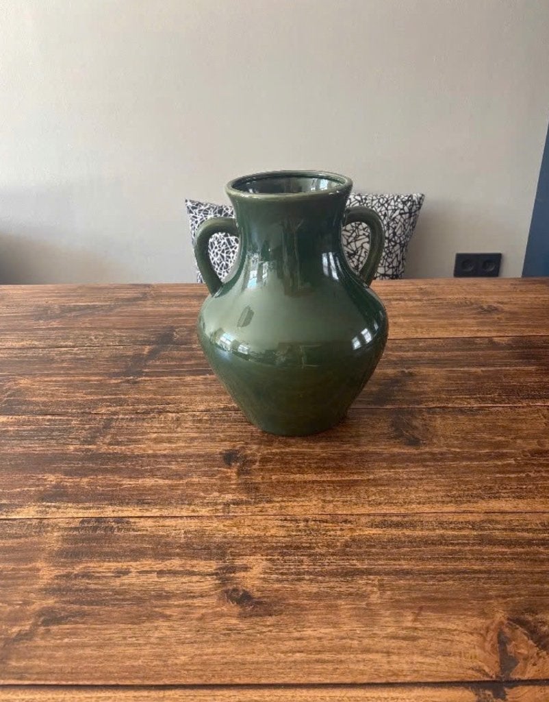 Groene vaas MiCa Decorations, Ophalen, Zo goed als nieuw, Steen/keramiek, Groen