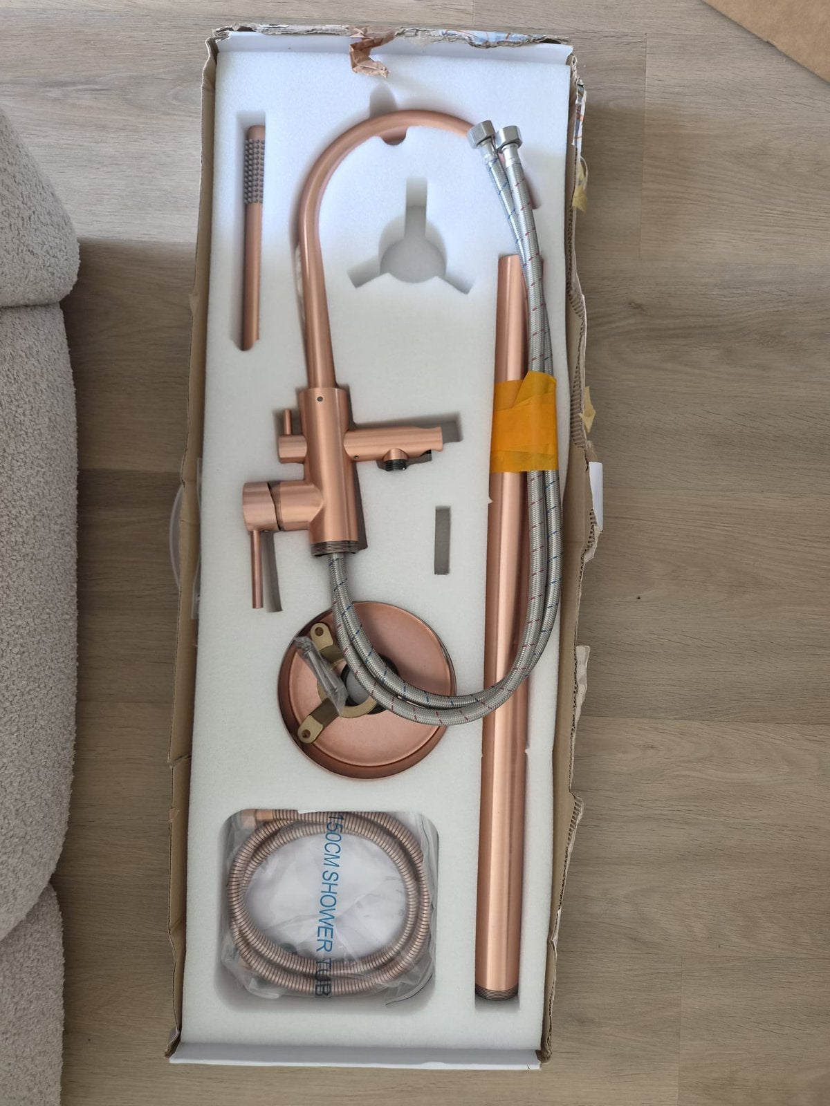 Vrijstaande badmengkraan met handdouche, Ophalen, Overige typen, Zo goed als nieuw, Minder dan 100 cm