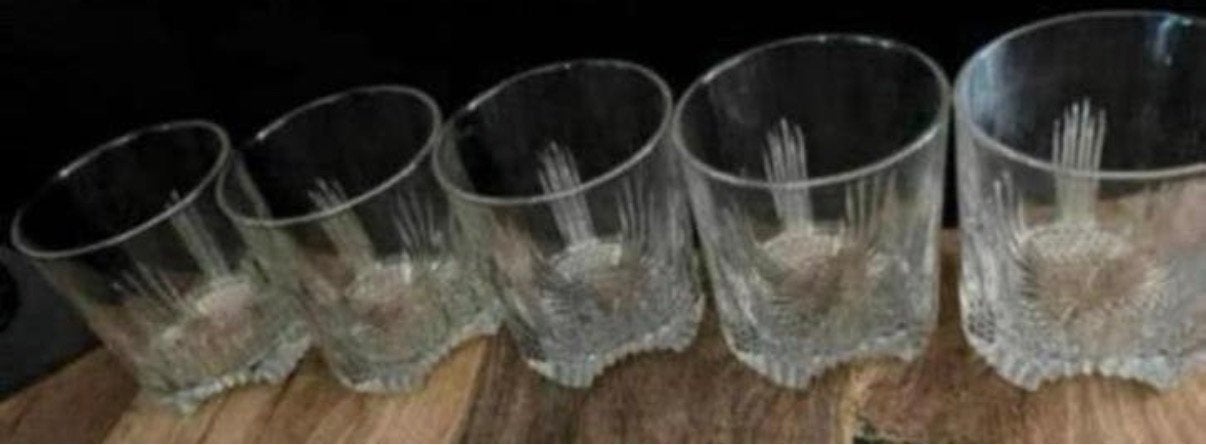 5 Vintage Italiaanse Bormioli Rocco Selecta whisky lowball, Verzamelen, Glas en Borrelglaasjes, Ophalen of Verzenden, Zo goed als nieuw