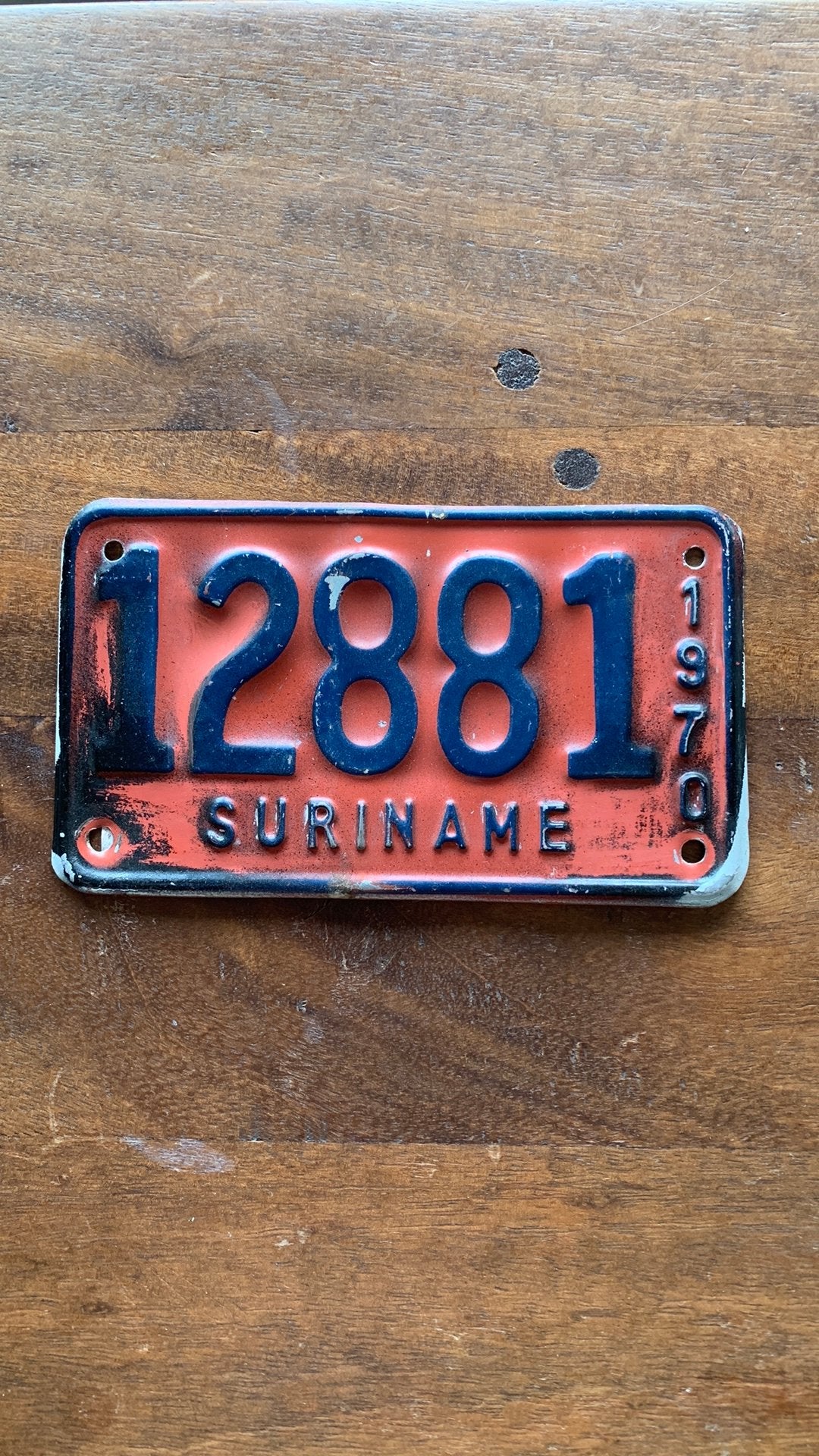 Suriname moped brommer kentekenplaat 1970, Ophalen of Verzenden, Gebruikt, Motoren