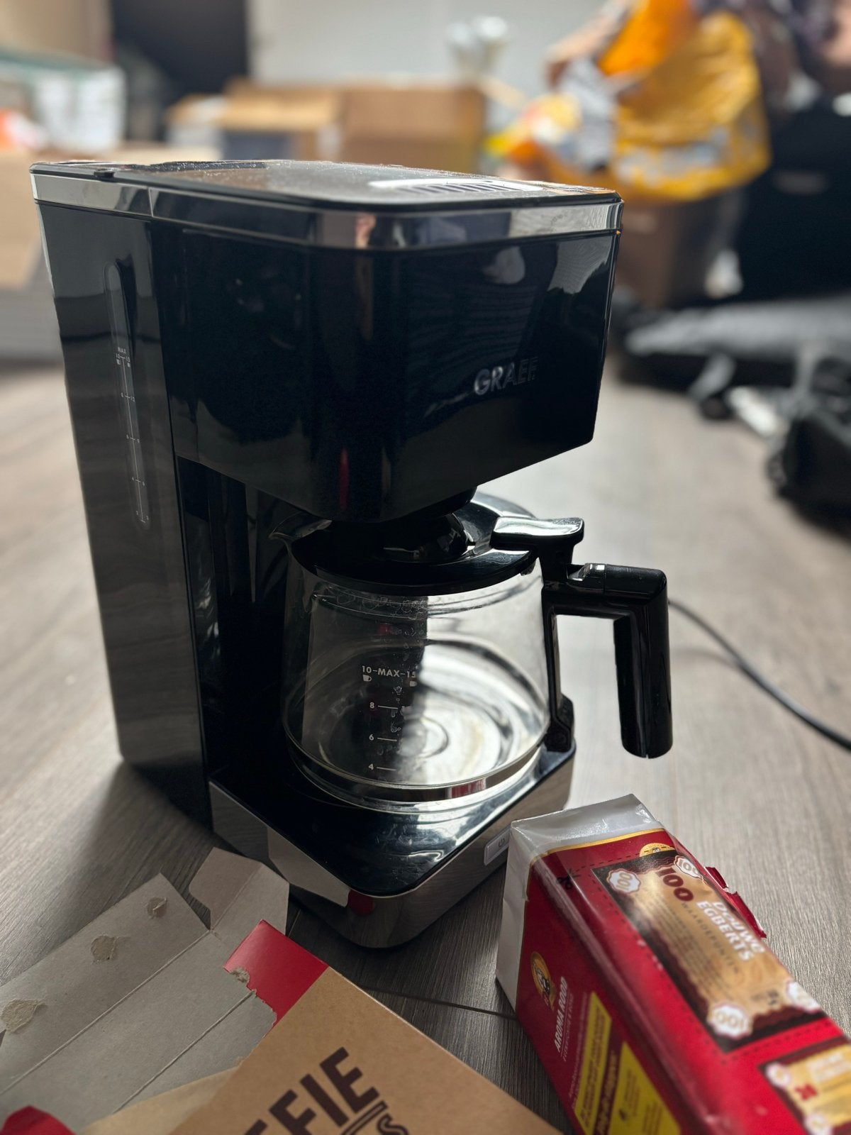 Graeff Koffiemachine - Japandi Design - Incl. filters & koff, Ophalen, Koffiemachine, Gemalen koffie, Zo goed als nieuw