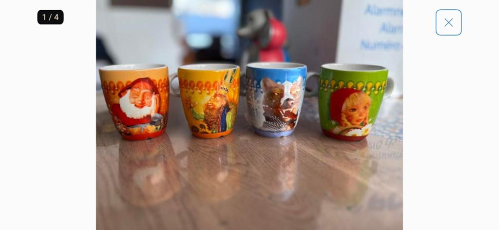 4 mokjes/ kopjes van de Efteling., Ophalen of Verzenden, Zo goed als nieuw, Overige stijlen, Kop(pen) en/of Schotel(s)
