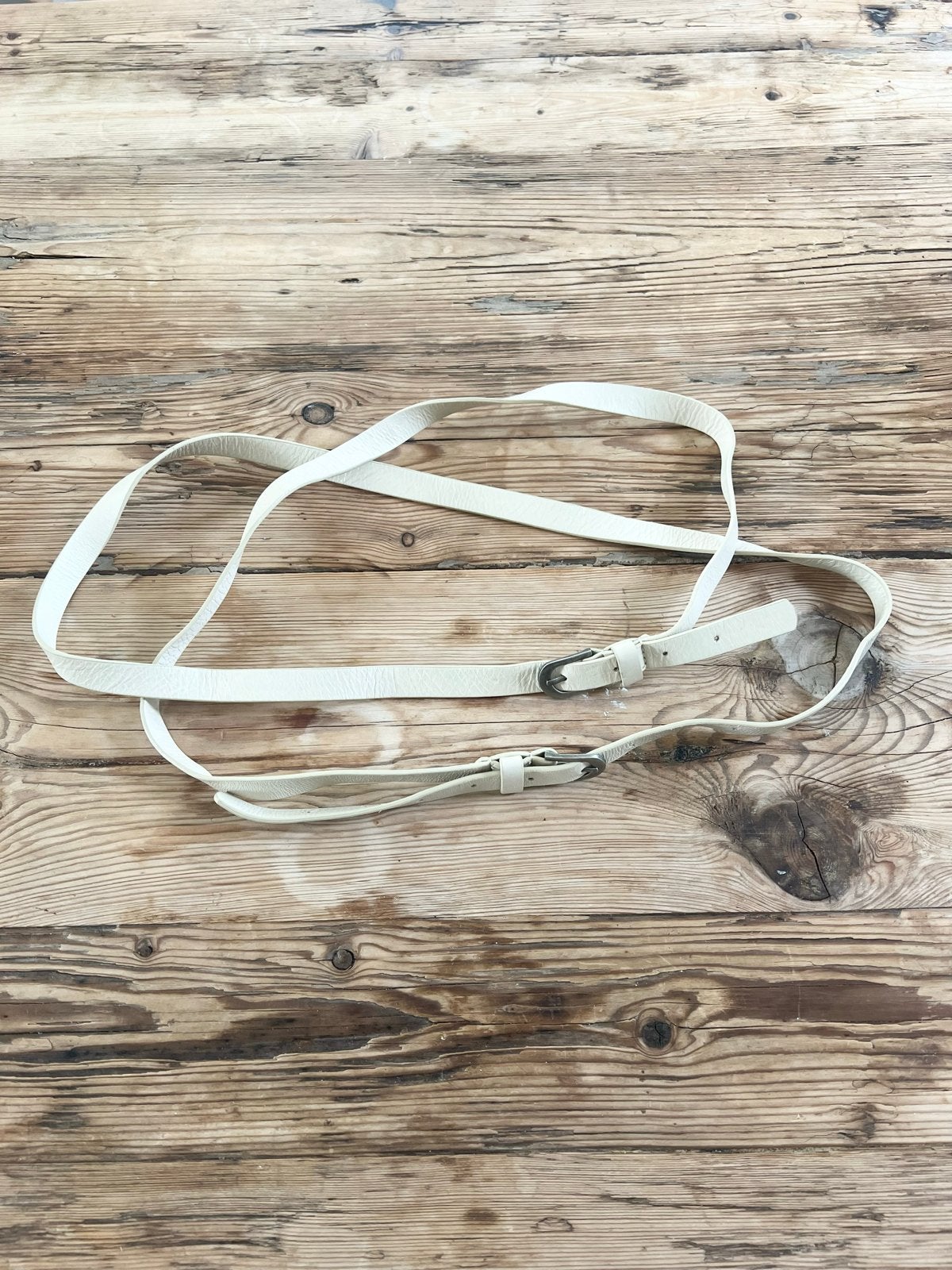 Sarah Pacini Crème Leren Riem Dubbele omslag, maat 1 (36/38), Minder dan 3 cm, 80 tot 90 cm, Heupriem, Ophalen of Verzenden