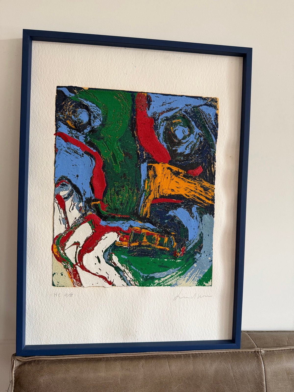 Abstracte Kleurenprint van Bengt Lindstrom, Ophalen, Abstract, Gesigneerd, Print