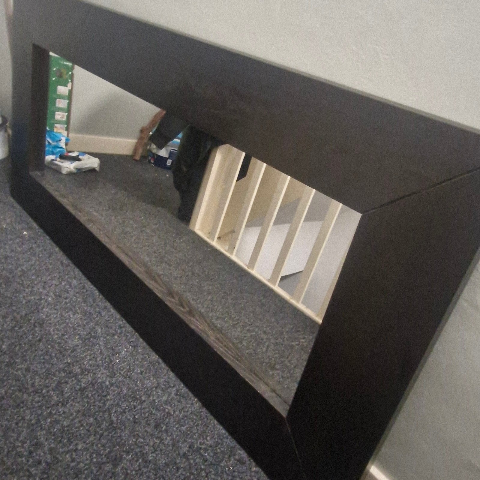 IKEA Spiegel Donkerbruin Hout - Grote Wandspiegel, Ophalen, Zo goed als nieuw, Rechthoekig, 125 cm of meer