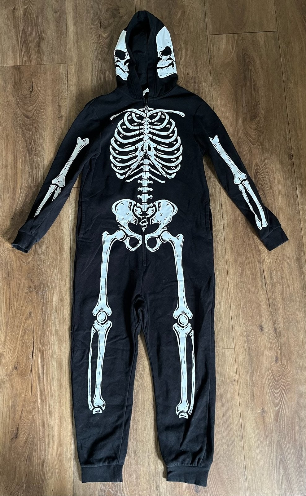 Onesie skelet maat 146/152, Kinderen en Baby's, Kinderkleding | Maat 152, Ophalen, Gebruikt, Jongen of Meisje, Nacht- of Onderkleding
