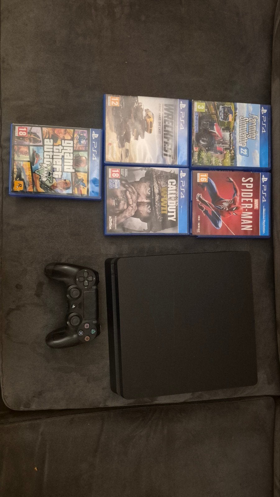 PlayStation 4 Slim met controller en 5 games, Spelcomputers en Games, Ophalen of Verzenden, Met 1 controller, Slim, 500 GB