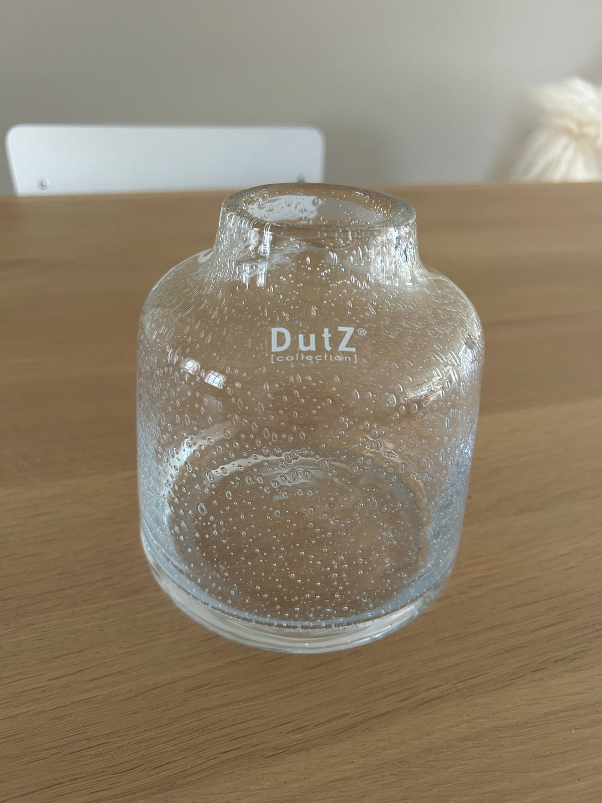 Dutz Collection glazen vaas met bubbels, Overige kleuren, Ophalen of Verzenden, Minder dan 50 cm, Glas
