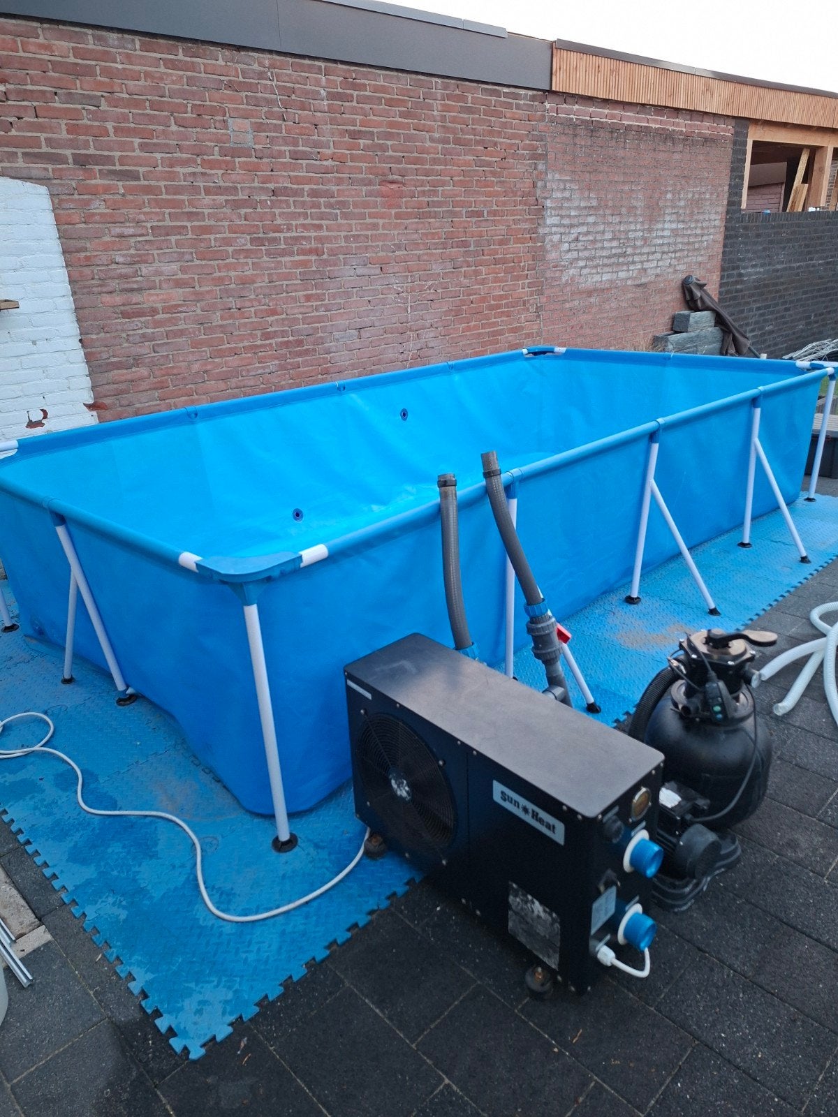 zwembad,warmtepomp,filterpomp compleet, 200 tot 300 cm, Rechthoekig, Ophalen, 120 cm of meer