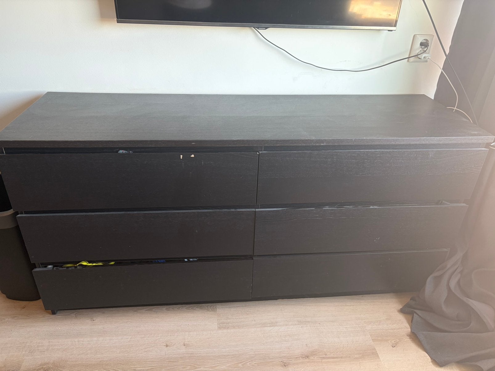 IKEA MALM ladekast 6 lades – Zwart, Ophalen, Zo goed als nieuw, 100 tot 150 cm, Minder dan 50 cm
