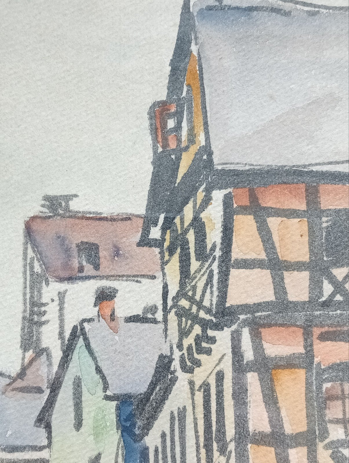 Aquarel 'Boppard H.C.Vos, Antiek en Kunst, Kunst | Litho's en Zeefdrukken, Ophalen of Verzenden