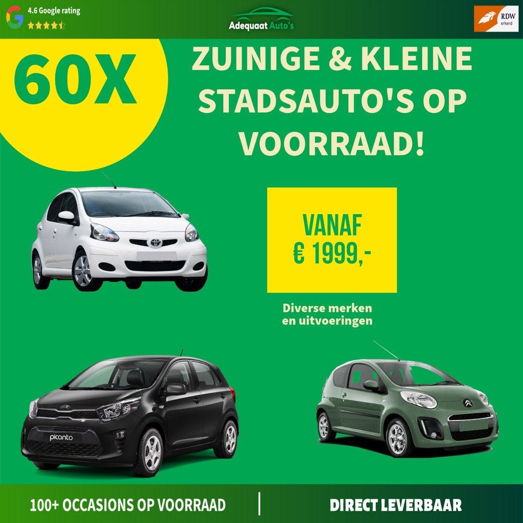 Kia Picanto 60 kleine auto’s op voorraad zie beschrijving, Auto's, Kia, Euro 5, Stof, Gebruikt, Met garantie (alle)