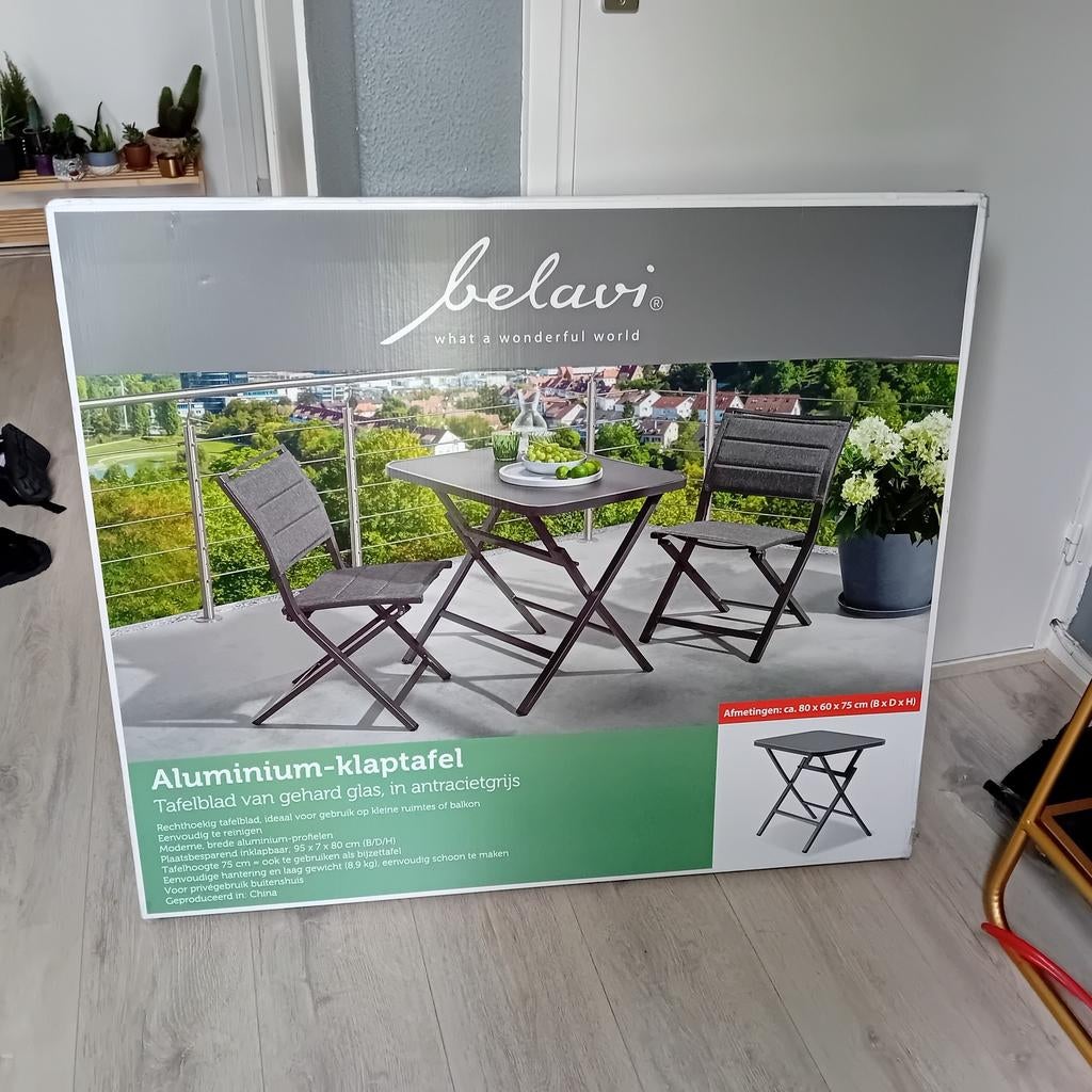 Nieuwe aluminium klaptafel, Tuin en Terras, Tuintafels, Ophalen, Nieuw, Vierkant, Aluminium