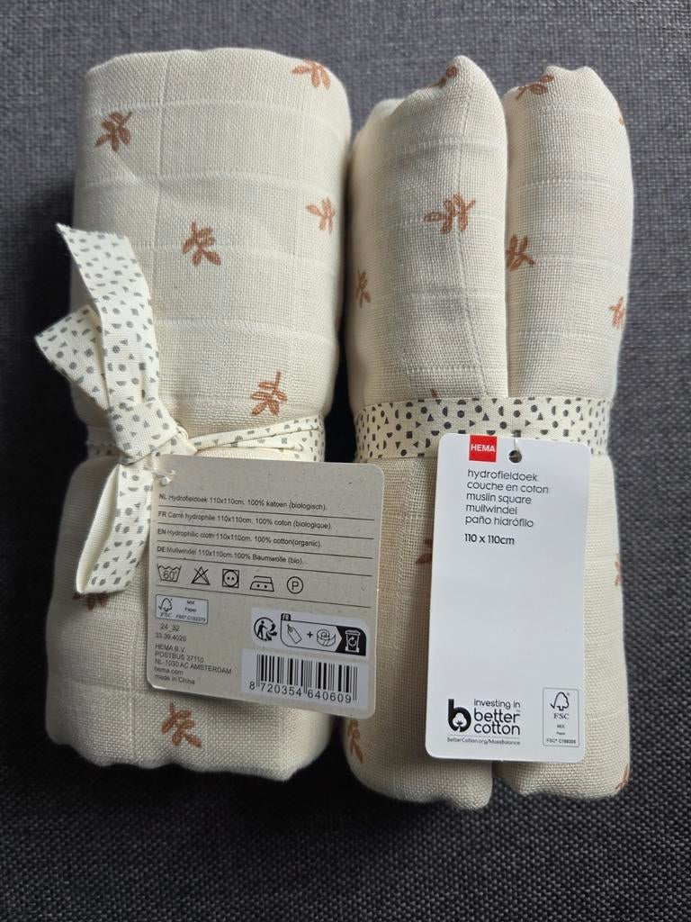 Nieuwe HEMA Hydrofiele Doeken 110x110cm (2-pack), Kinderen en Baby's, Ophalen of Verzenden, Nieuw, Overige typen