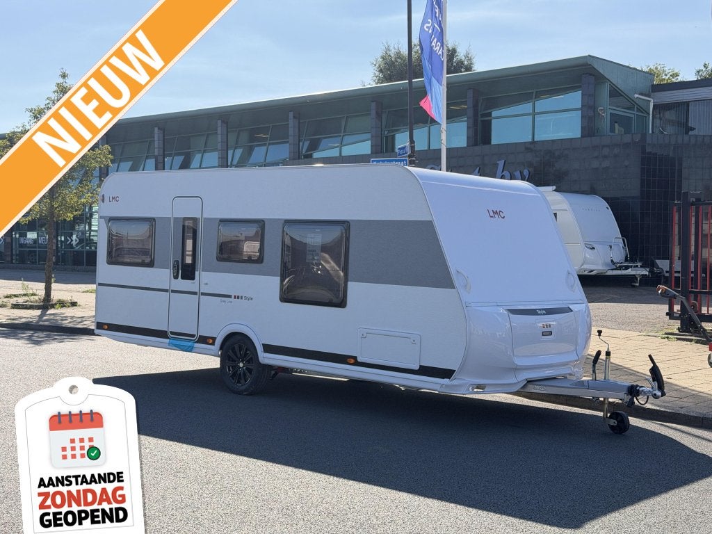 LMC Style 450D Grey Line Comfort, Queensbed, 2027, Schokbreker, Bedrijf, Treinzit, 6 tot 7 meter
