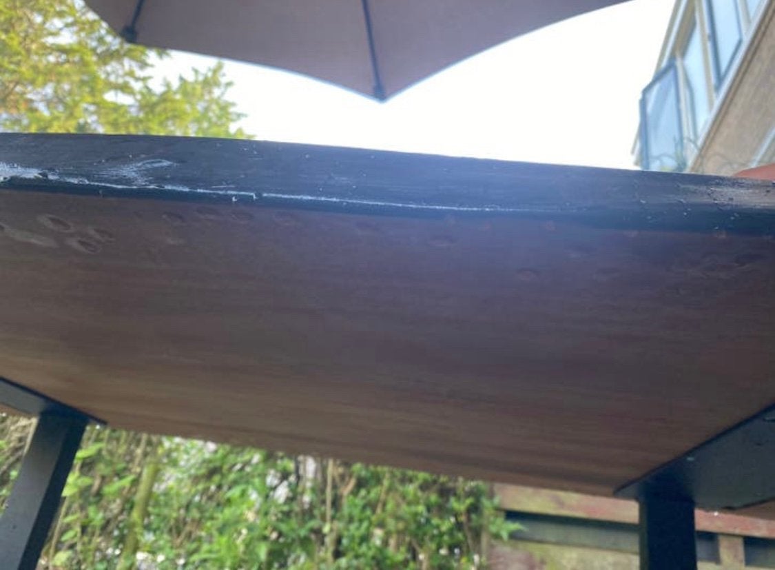 Gratis massief hout tafel, Tuin en Terras, Zonneschermen, Minder dan 150 cm, Ophalen, Gebruikt, Markies