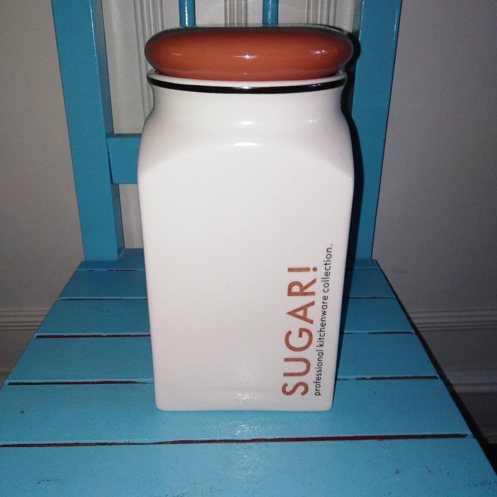Sugar/suiker pot Professional Kitchenware Collection, Ophalen, Gebruikt, Voorraadpot, Steen/keramiek