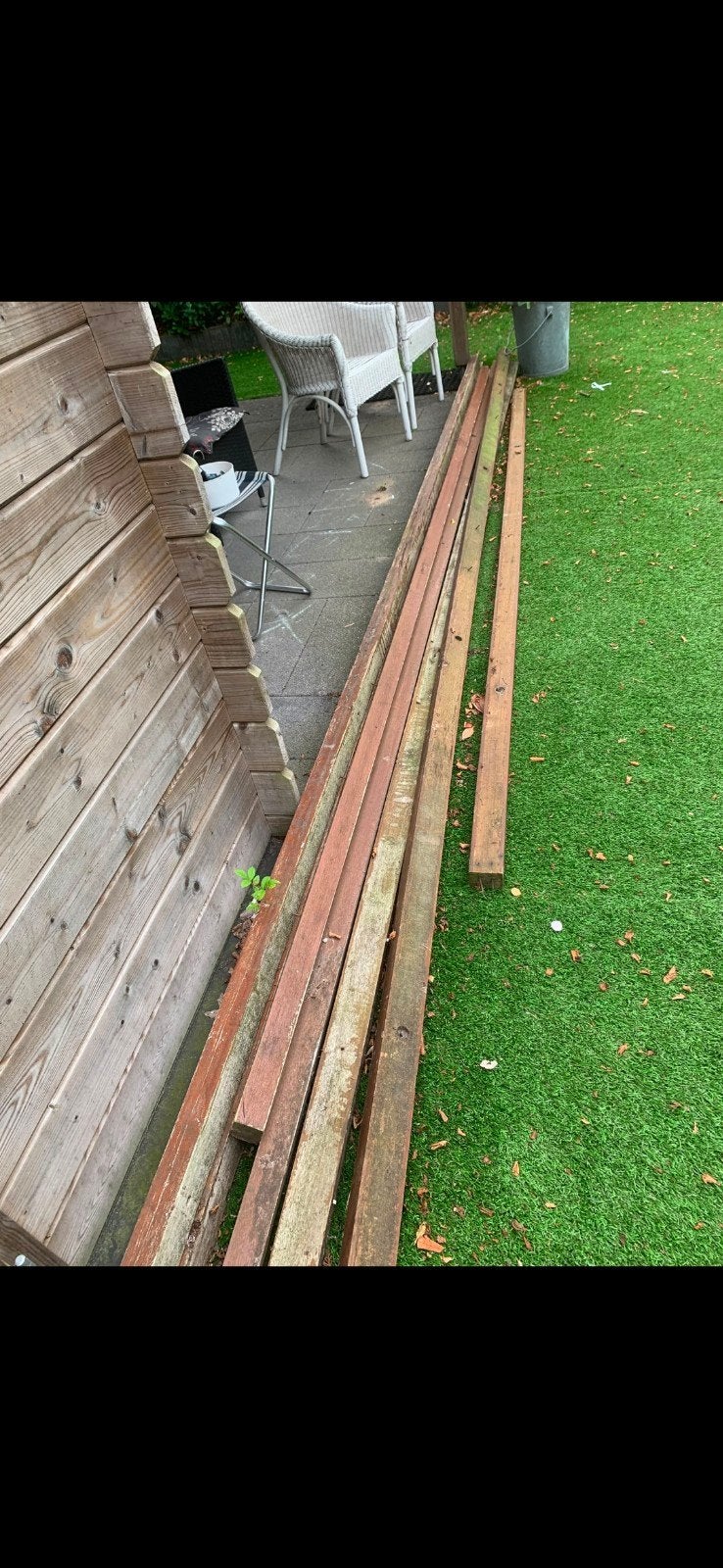 GRATIS eiken balkjes van 4 - 5 meter, circa 10 tot 15 stuks, Ophalen, Gebruikt, Balk, Overige houtsoorten