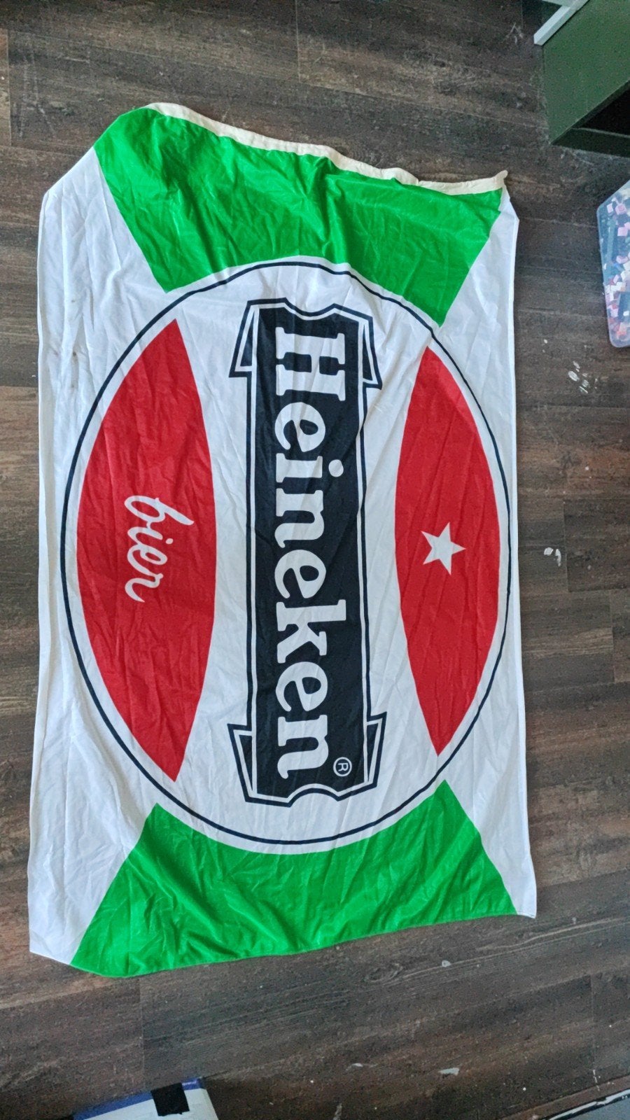 Vintage Heineken Bier vlag, Ophalen of Verzenden, Gebruikt, Reclamebord