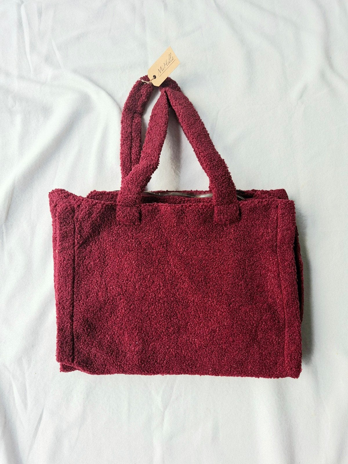 Teddy Shopper - Bordeauxrood - 43x30x11.5cm, Overige kleuren, Shopper, Onbekend, Nieuw
