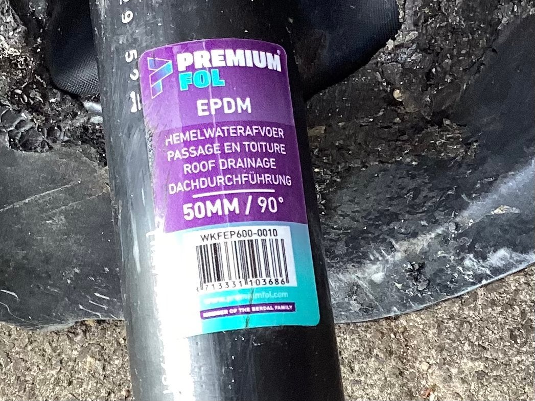 Hemelwaterafvoer EPDM 50 mm, 90 gram, Doe-het-zelf en Verbouw, Buizen en Afvoer, Ophalen, Pvc, 6 meter of meer, Overige typen