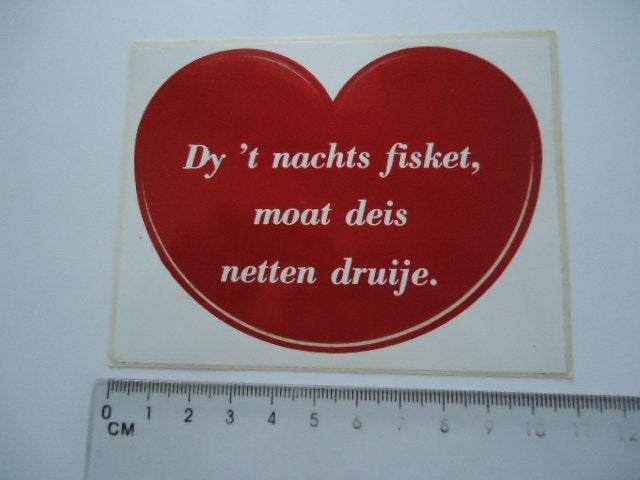 sticker oud Friesland SPREUK tegel friese retro vissen, Verzenden, Zo goed als nieuw, Bedrijf of Vereniging