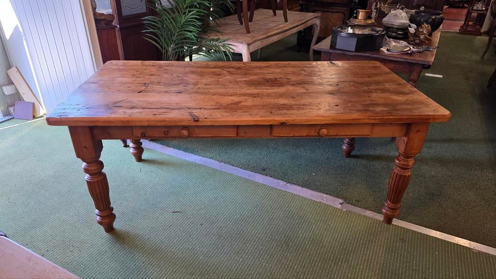 Antieke Franse Boeren Grenen Eettafel 200x100, Ophalen of Verzenden