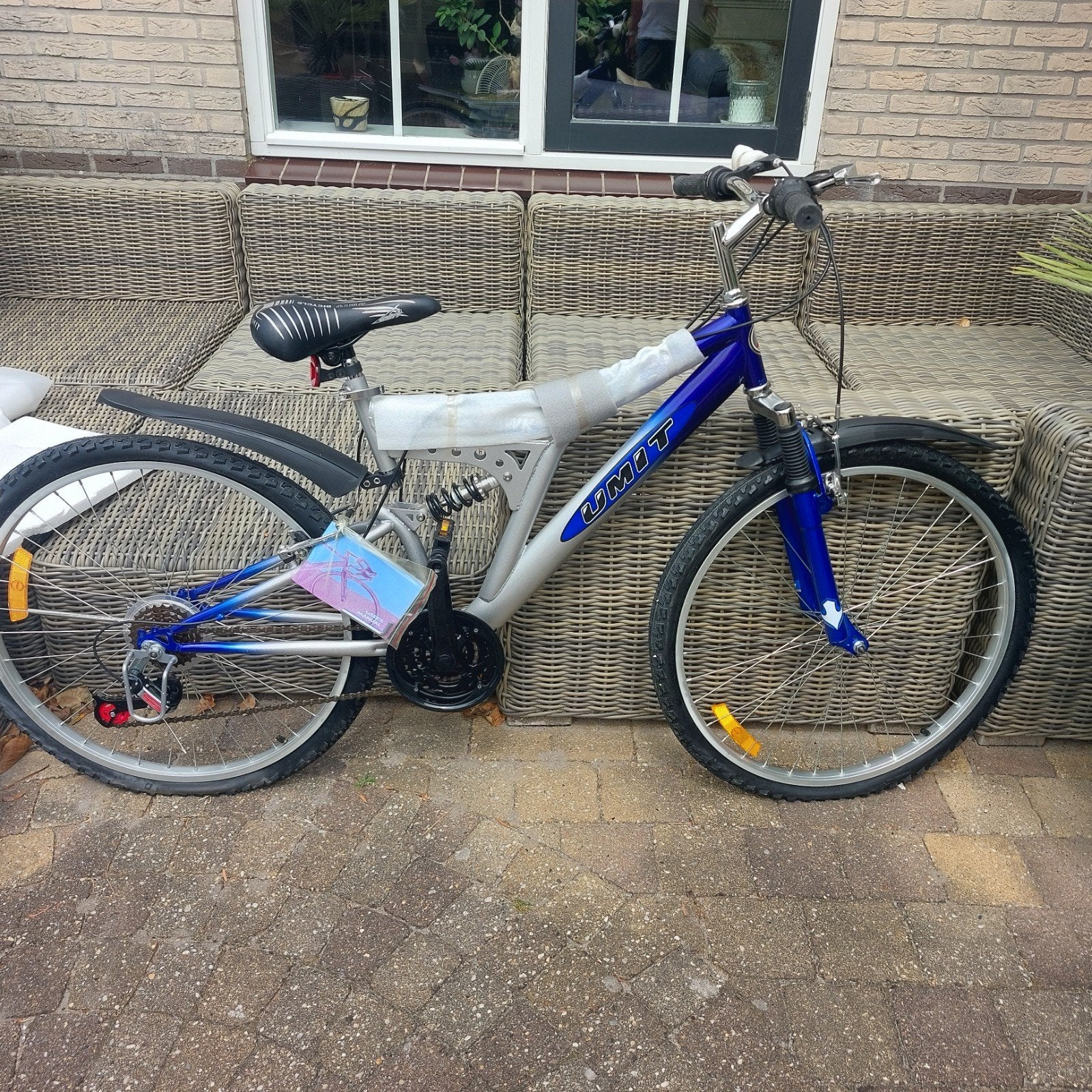 Nieuwe UMIT Mountainbike - Blauw/Zilver, Volledig Geveerd, Velgrem, Nieuw, Meer dan 20 versnellingen, 53 tot 57 cm