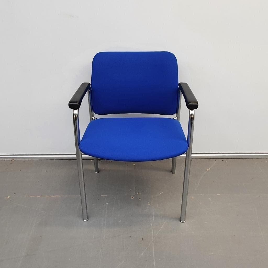 CAR vergaderstoel kantoorstoel nieuwe blauwe stoffering, Huis en Inrichting, Stoelen, Ophalen, Kunststof, Gebruikt, Drie