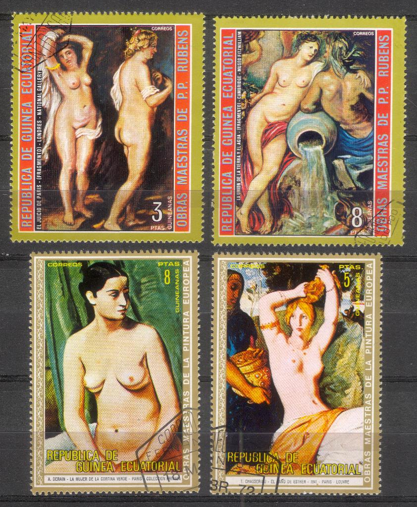 Schilderkunst - Rubens / Derain / Chasseriau, Verzenden, Gestempeld, Overige thema's