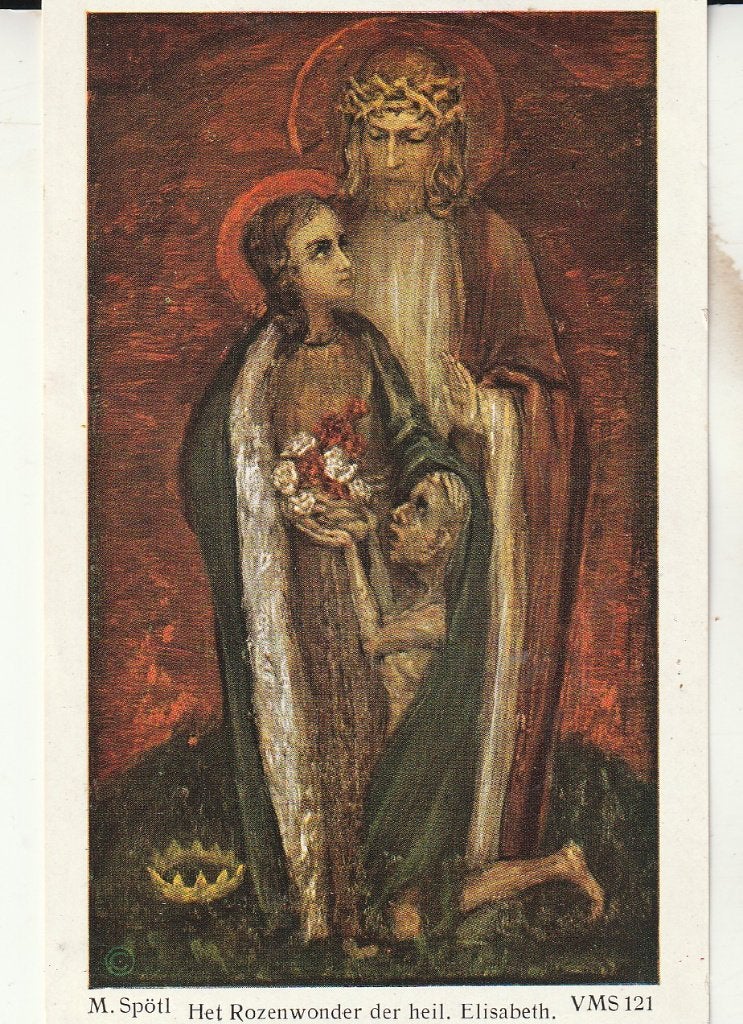Het Rozenwonder der Heilige Elisabeth - Religieuze Prent, Ophalen of Verzenden, Gebruikt, Kaart of Prent, Christendom | Katholiek