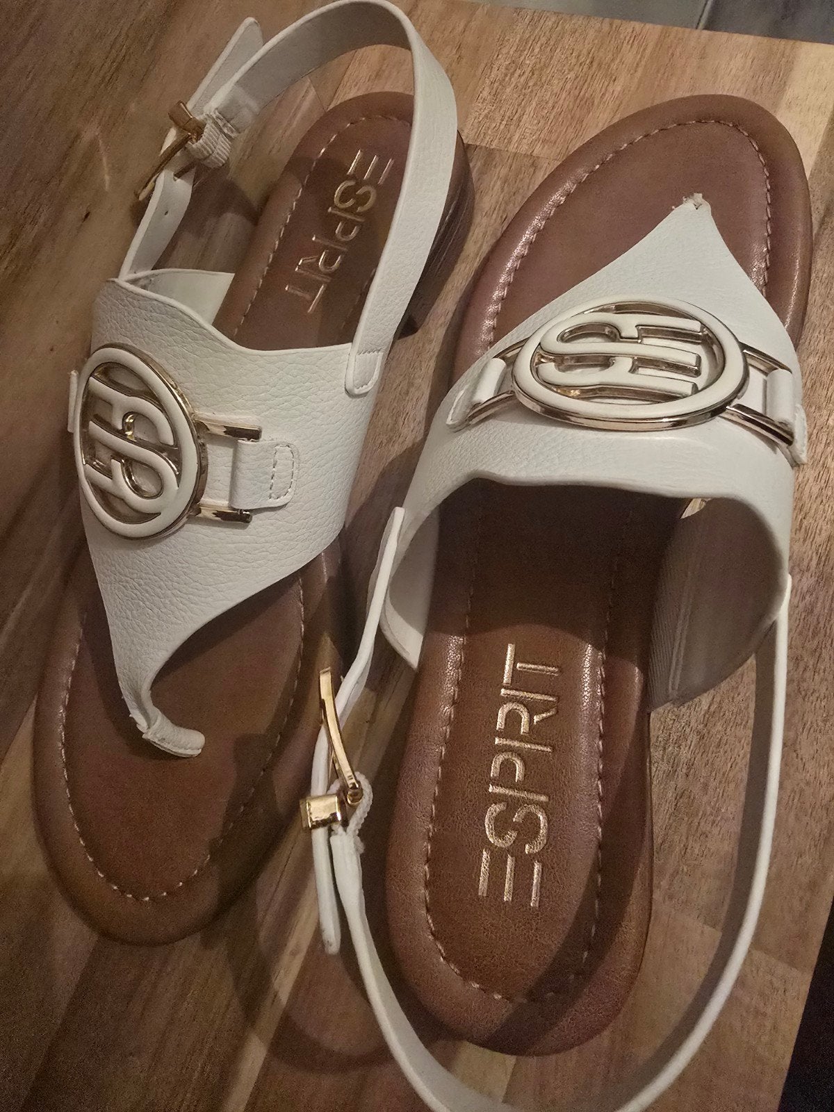 ESPRIT sandalen wit maat 39, Verzenden, Wit, Sandalen of Muiltjes, Zo goed als nieuw
