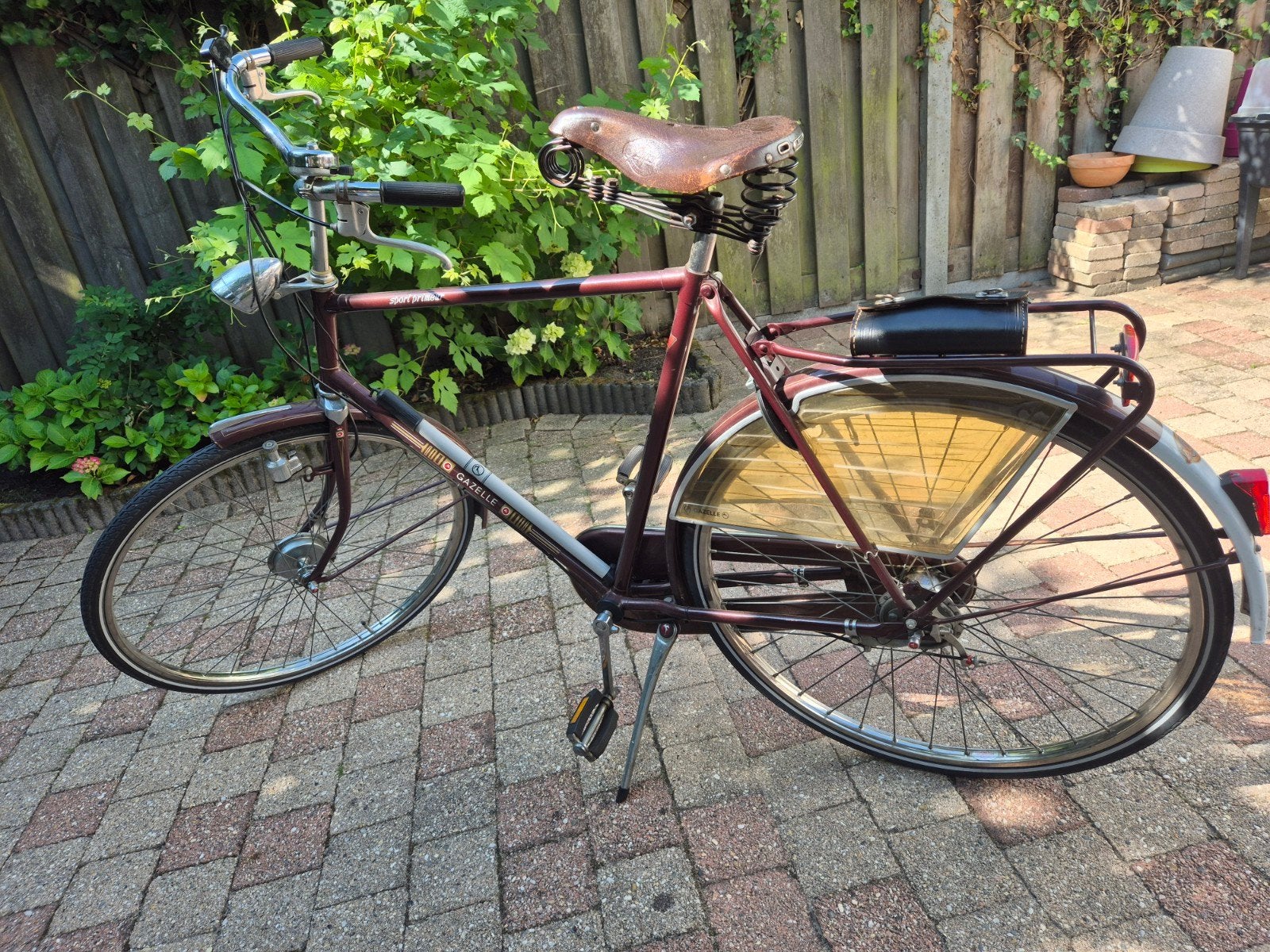Gazelle Sport Primeur herenfiets - Vintage Bruin, Ophalen, Versnellingen, Gazelle, Trommelrem