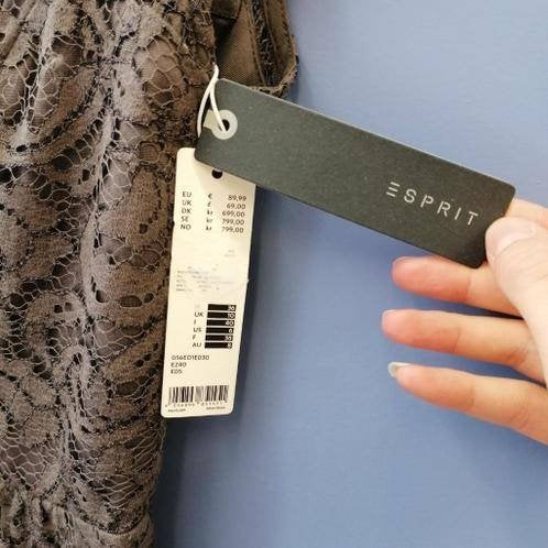 EDC by Esprit grijs volledig kanten jurk nieuw mt 36 38637, Kleding | Dames, ., Nieuw, Ophalen of Verzenden, Grijs