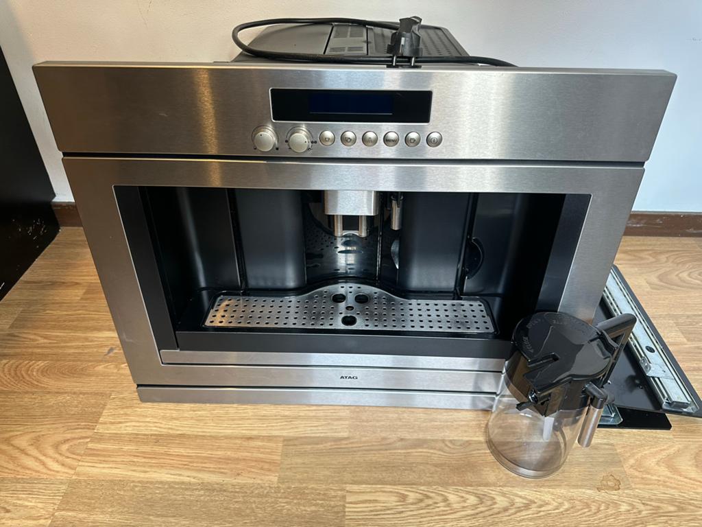 ATAG Inbouw Koffiemachine - RVS, Witgoed en Apparatuur, Afneembaar waterreservoir, Gebruikt, Koffiemachine, 4 tot 10 kopjes