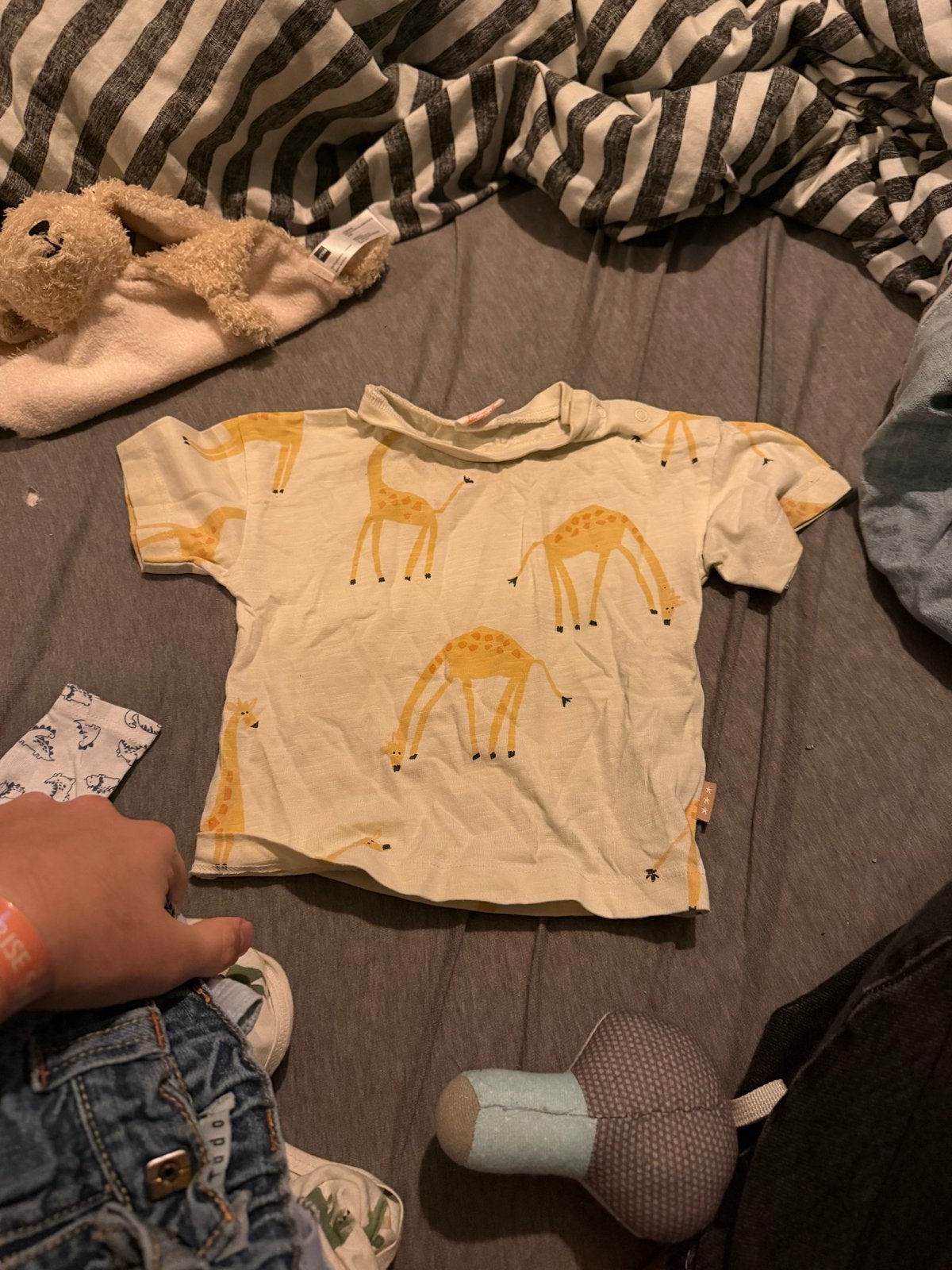 Leuke set: Giraffe T-shirt en spijkerbroekje, Ophalen of Verzenden, Gebruikt, Jongetje of Meisje