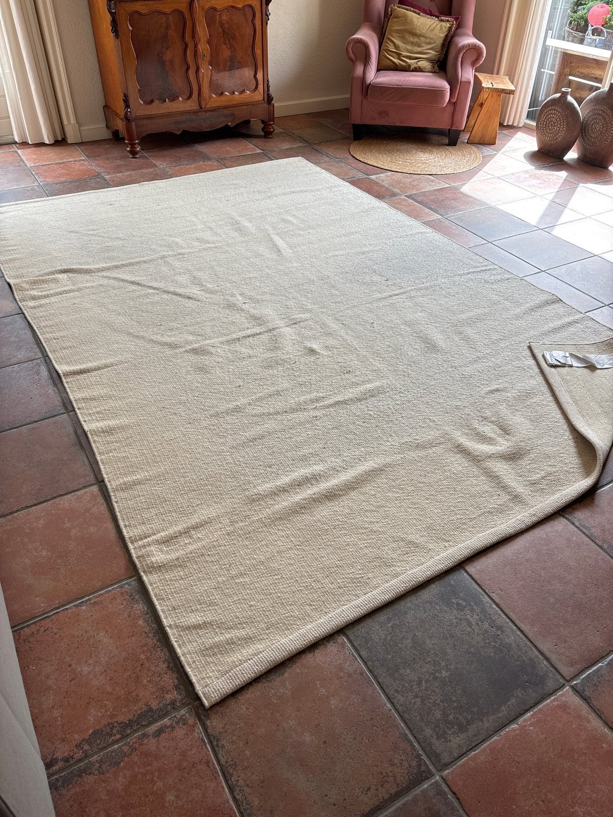 IKEA TIDTABELL Vloerkleed - Beige, 200x300 cm, Ophalen, Gebruikt, Beige, 200 cm of meer