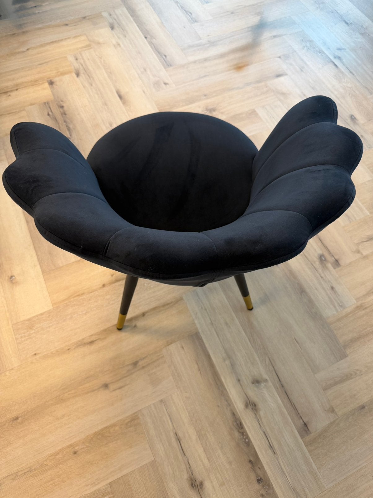 Schelpen stoel zwart, Ophalen of Verzenden, Zo goed als nieuw, Zwart, Vijf, Zes of meer stoelen