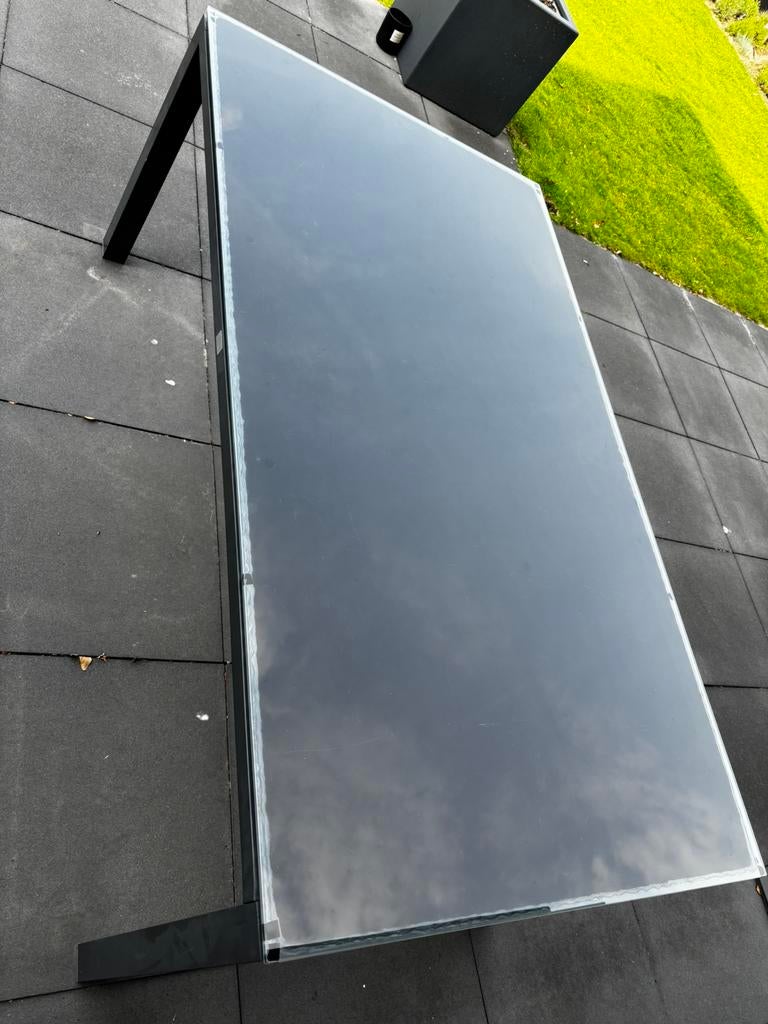 Tuintafel Bellagio glazen tafelblad, Tuin en Terras, Tuintafels, Ophalen, Gebruikt, Rechthoekig, Aluminium