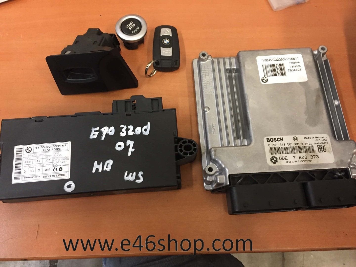 ECU DDE sleutel  CAS set BMW E90- E91 320d, Gebruikt, -, -, Ophalen of Verzenden