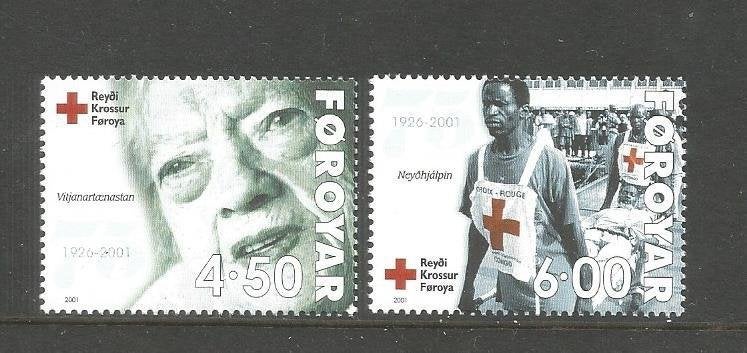 Faeröer Mi. 391/392 - Rode Kruis 1926-2001, Ophalen of Verzenden, Denemarken, Postfris