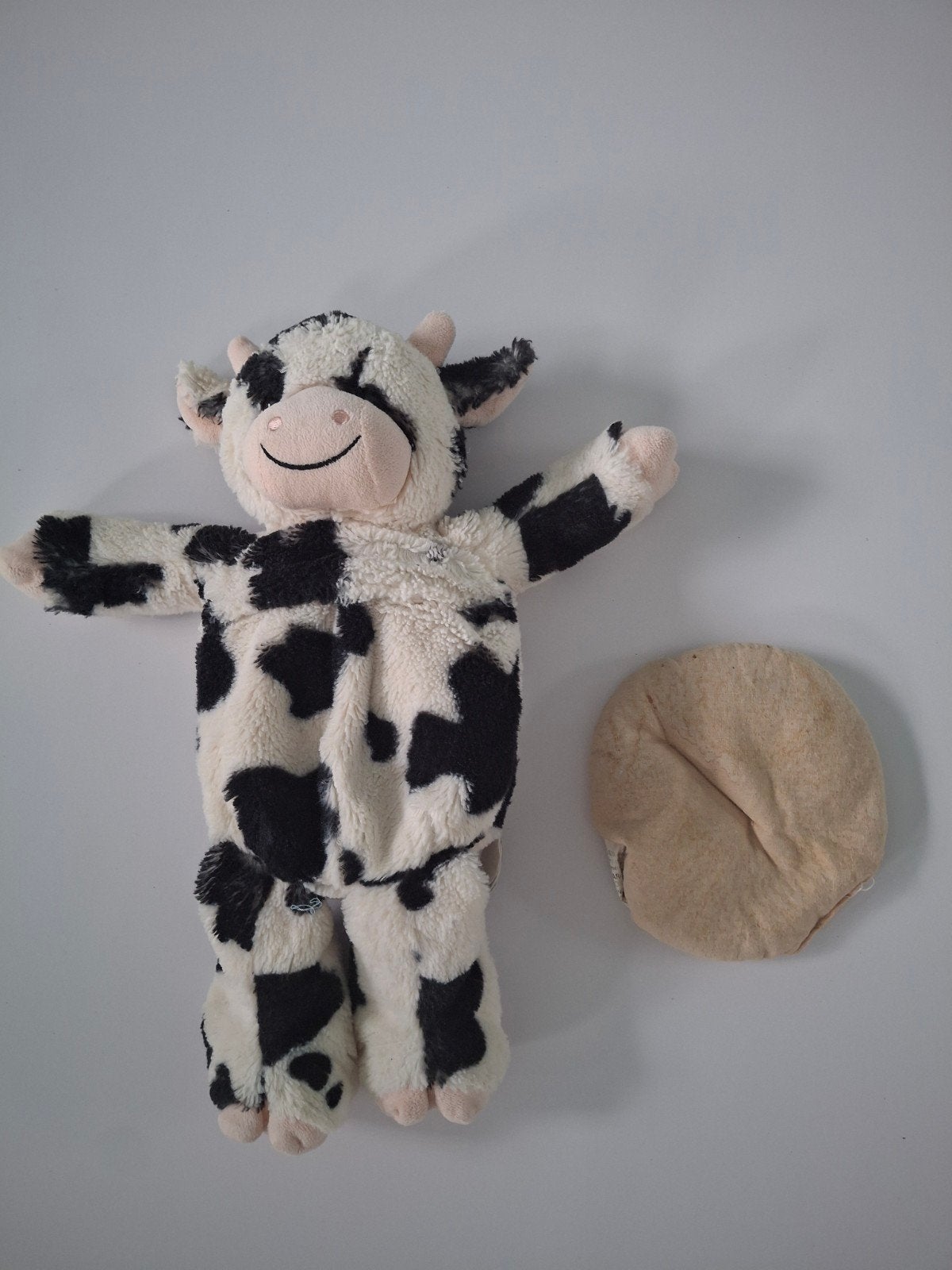 Knuffel koe met pittenzak in buik, Overige merken, Overige karakters, Zwart, Ophalen of Verzenden