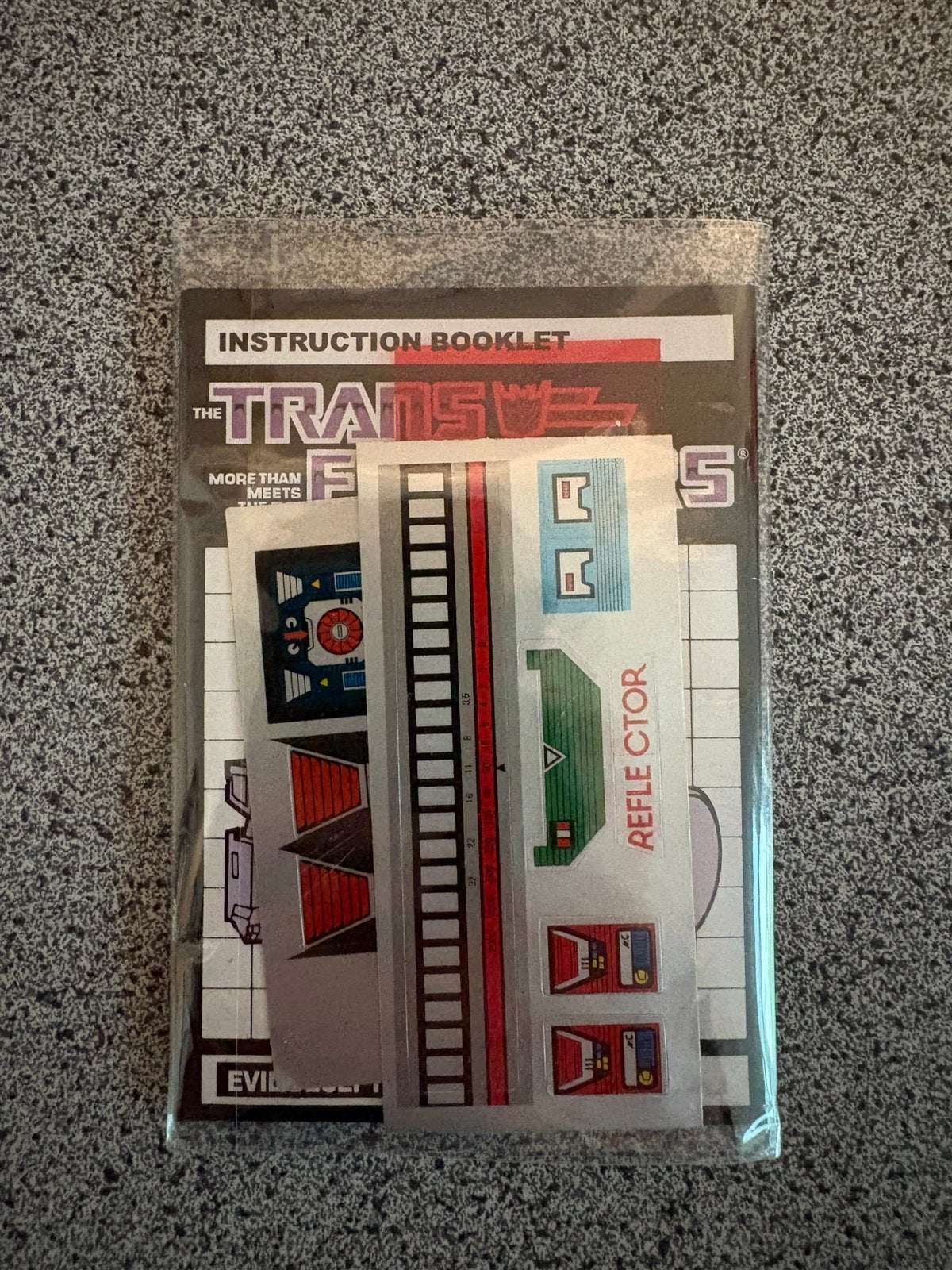 Transformers G1 Reflextor ko stickersheet & instructieboekje, G1, Ophalen of Verzenden, Zo goed als nieuw, Decepticons